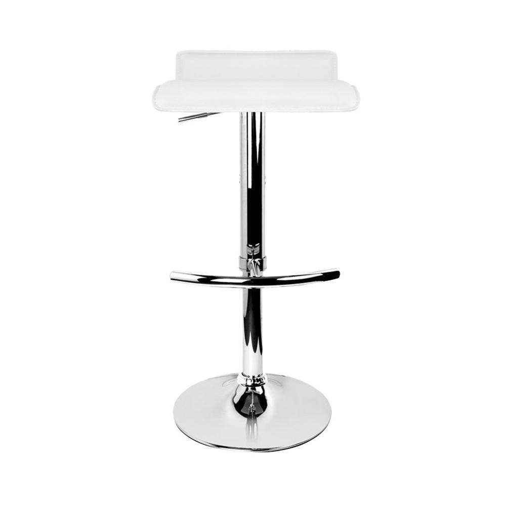Artiss Set of 4 White PU Leather Wave Style Bar Stools with chrome base, showcasing modern design and comfort.